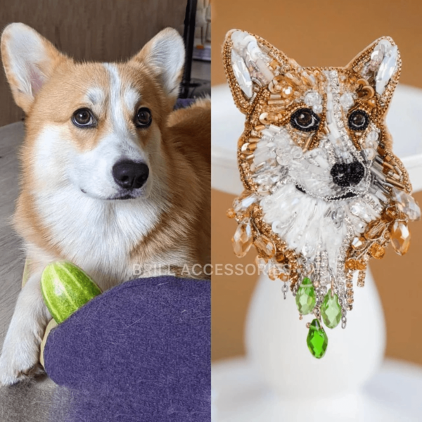 Брошь по фото Корги