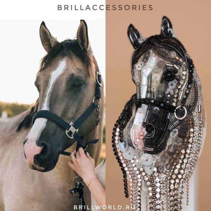 Брошь по фото лошади