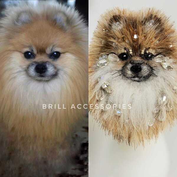 Брошь по фото Шпиц