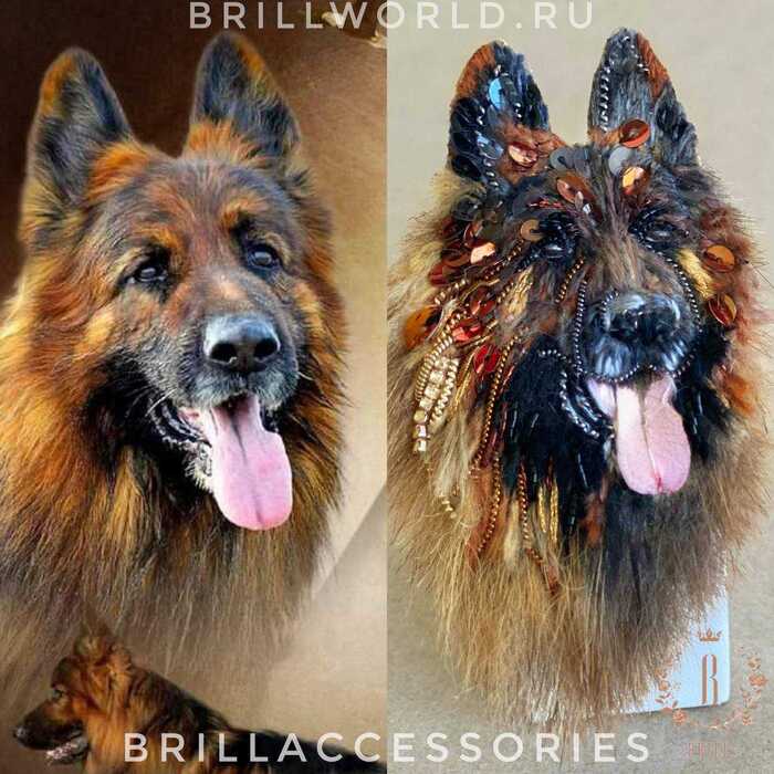 Брошь по фото Овчарка