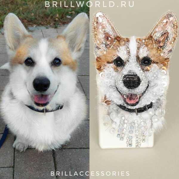 Брошь по фото Корги