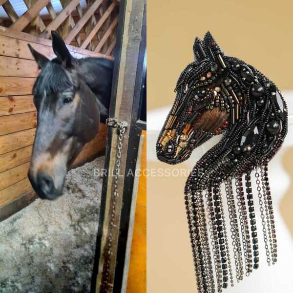 Брошь по фото лошади