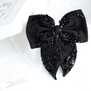 Бант "Мальва" черный с макси вышивкой