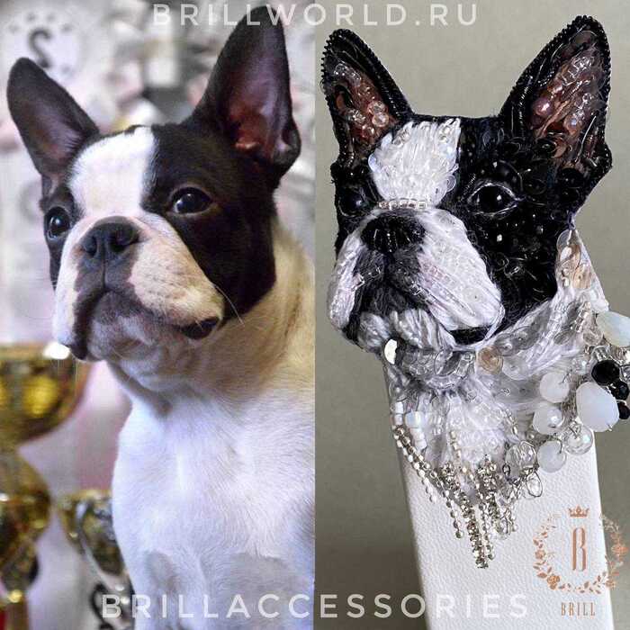Брошь по фото Французский бульдог