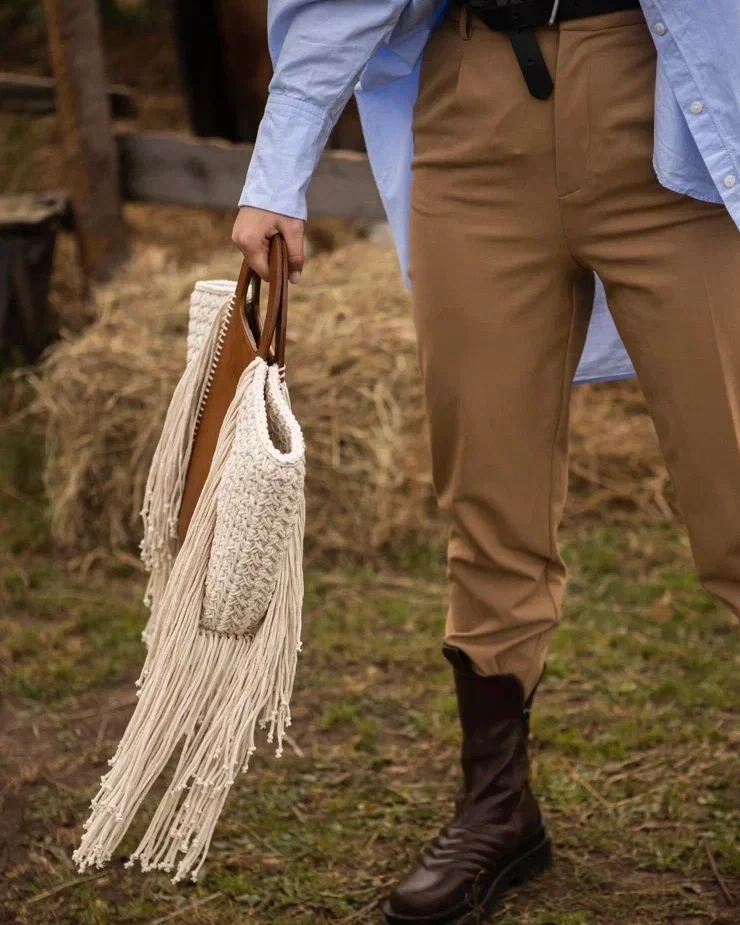 Сумка Ривьера из натуральной кожи в коричневом цвете