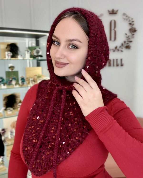 Виорика бордовый с пайетками