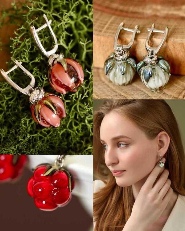 Серьги из муранского стекла