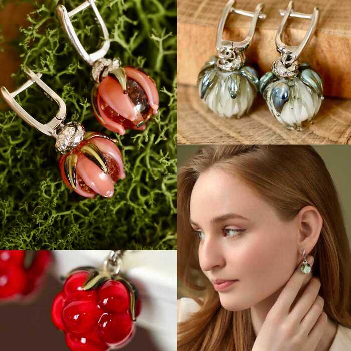 Серьги из муранского стекла