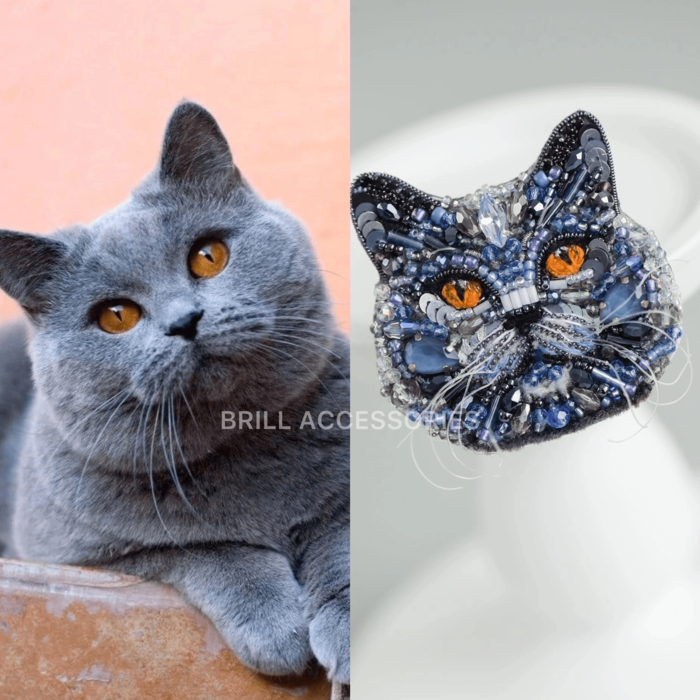 Брошь по фото Британская кошка