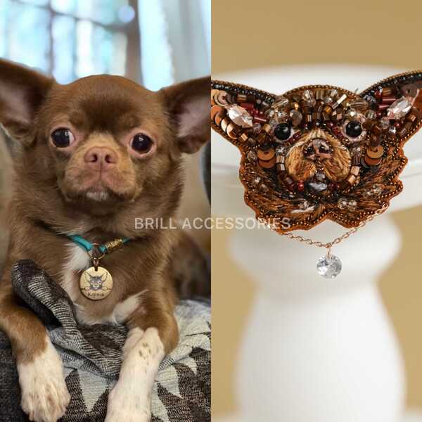 Брошь по фото Чихуахуа