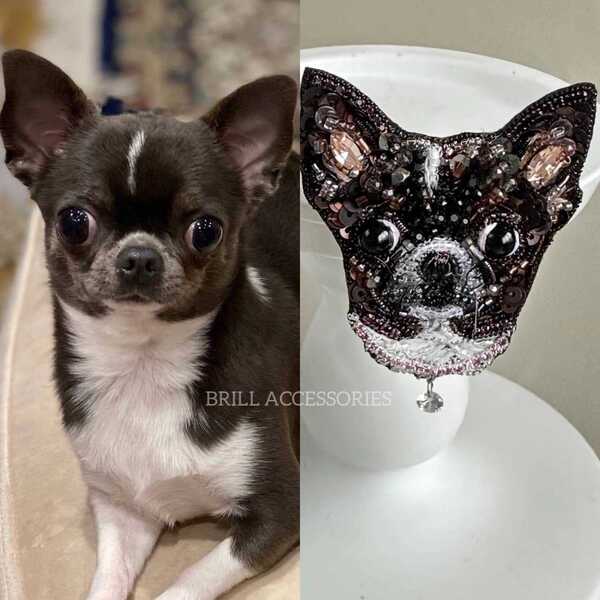 Брошь по фото Чихуахуа