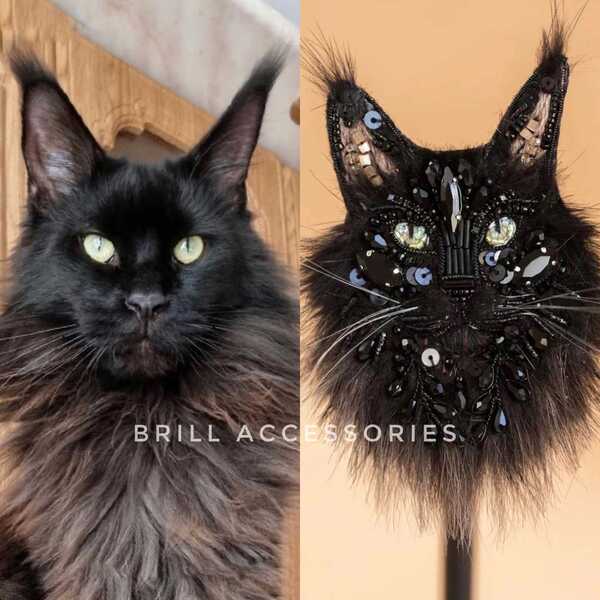 Брошь по фото Мейн-куна