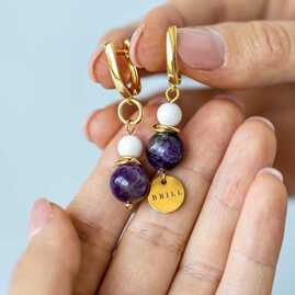 с аметистом с монеткой