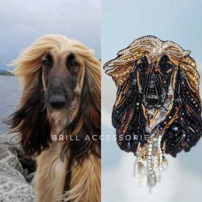 Брошь по фото Колли