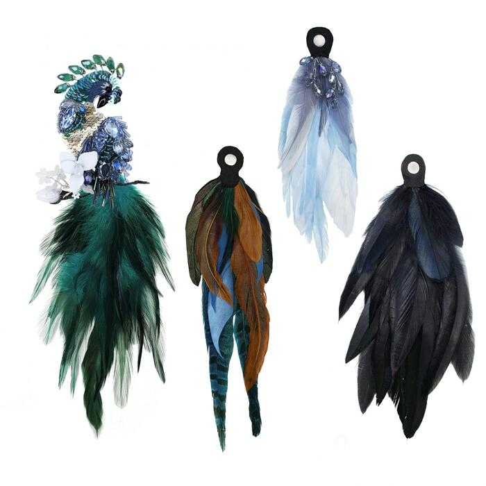 Хвост съёмный для броши Айрис в изумрудном цвете