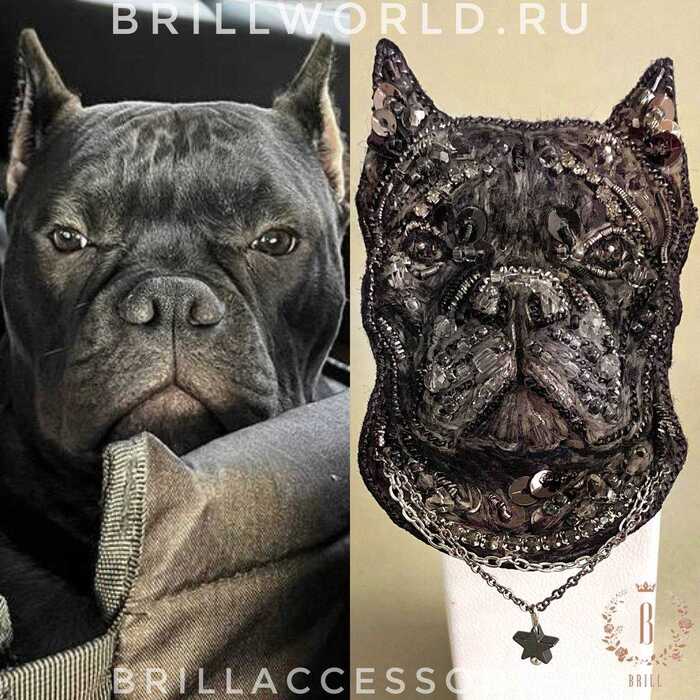 Брошь по фото Кане-корсо