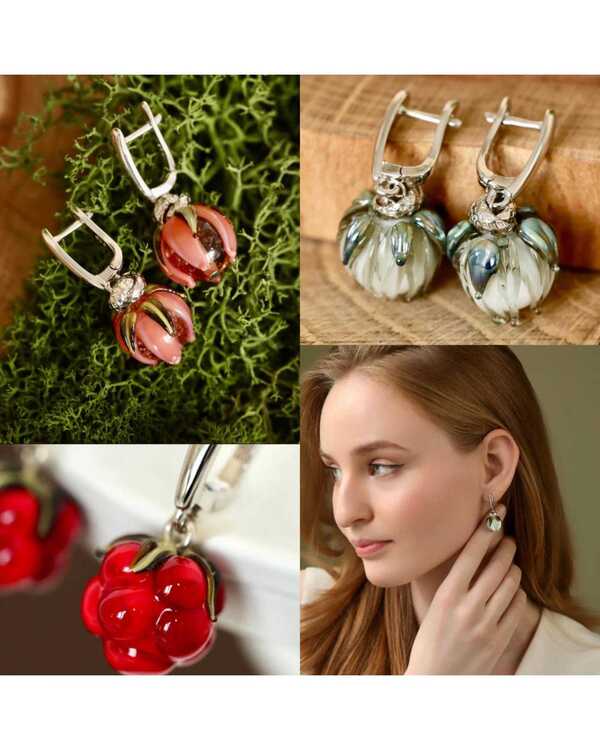 Серьги из муранского стекла