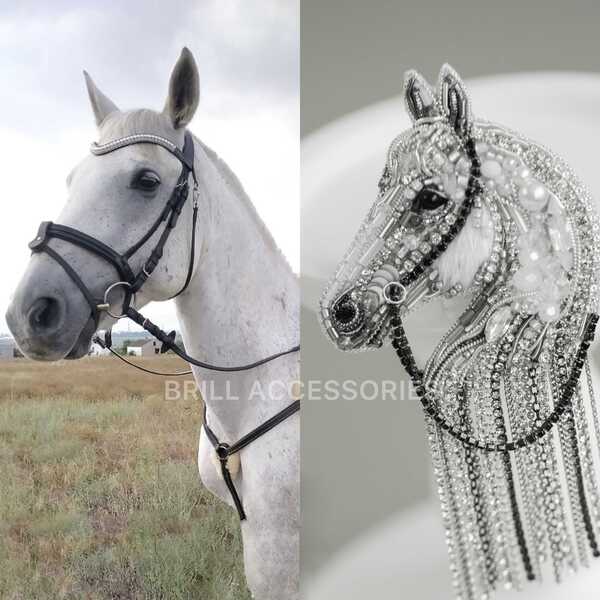 Брошь по фото лошади