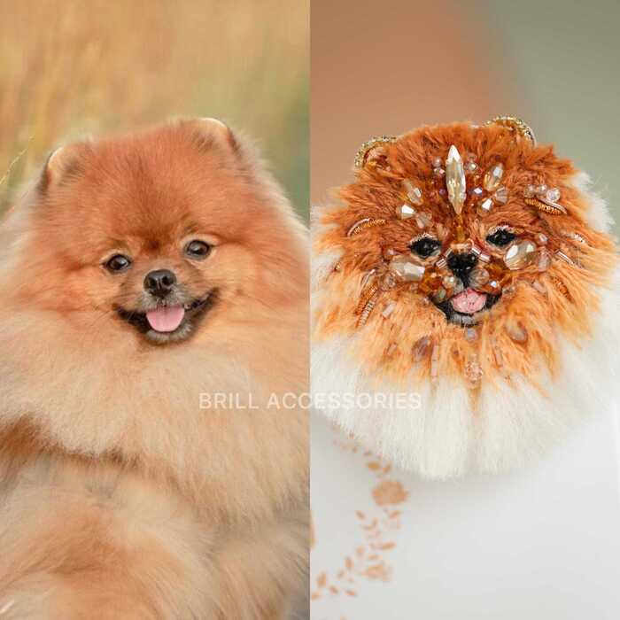 Брошь по фото Шпиц