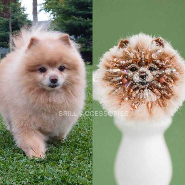 Брошь по фото Шпиц