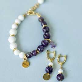 с аметистом с монеткой